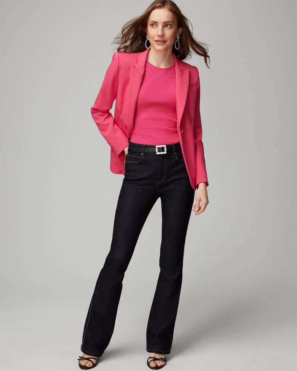 White house black market pink jacket top